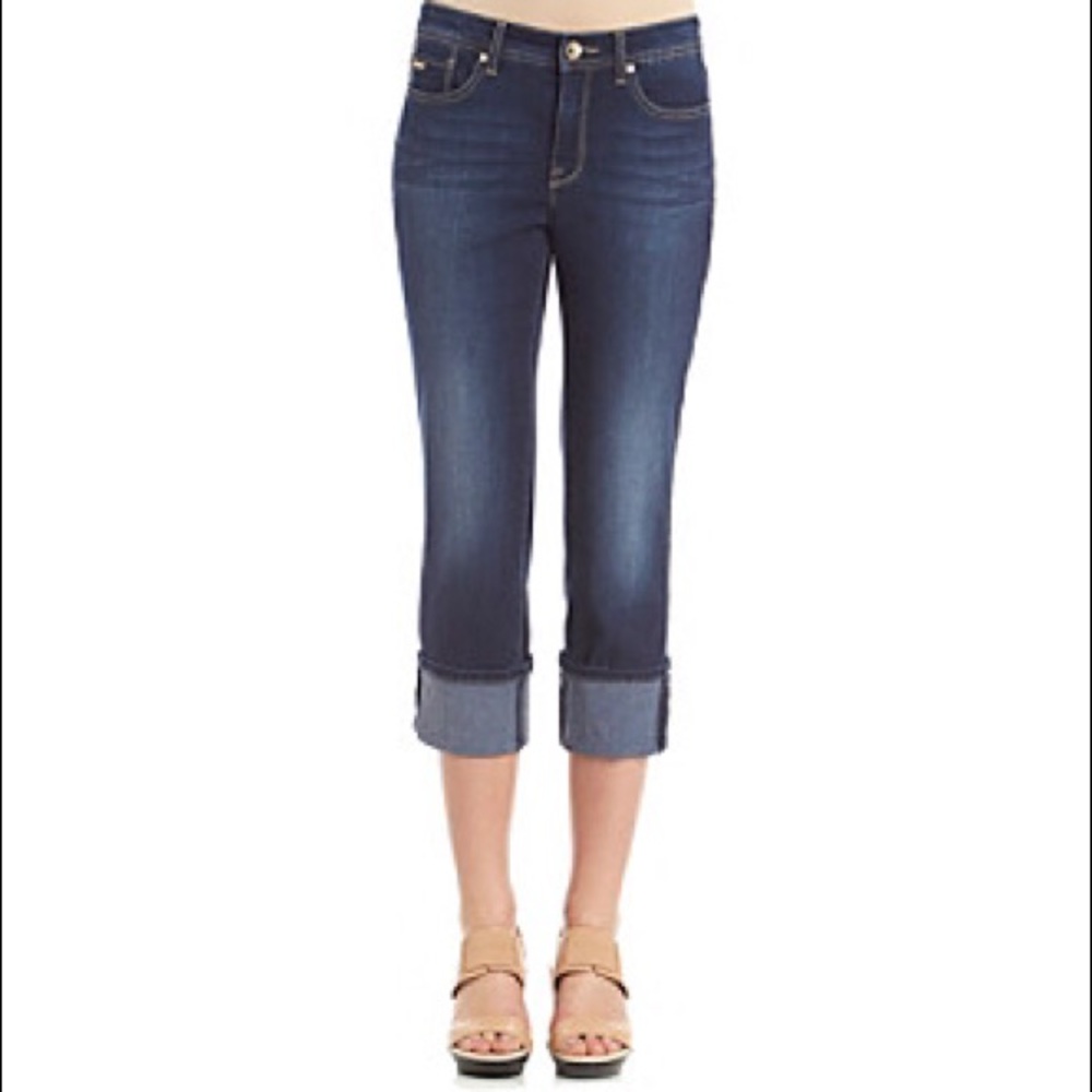 Stretch Capri Crop Jeans dark wash NWOT